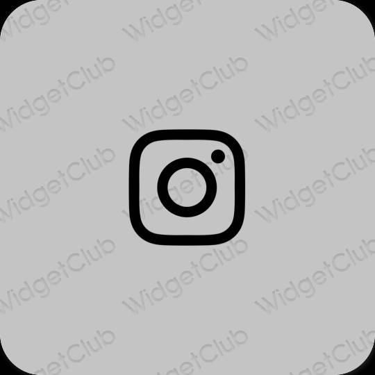 Esteettinen harmaa Instagram sovelluskuvakkeet