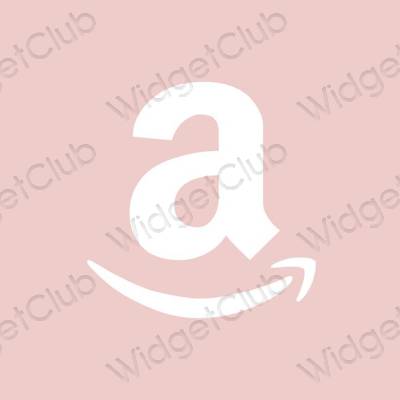 Estético rosa pastel Amazon iconos de aplicaciones