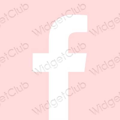 Esteetiline roosa Facebook rakenduste ikoonid
