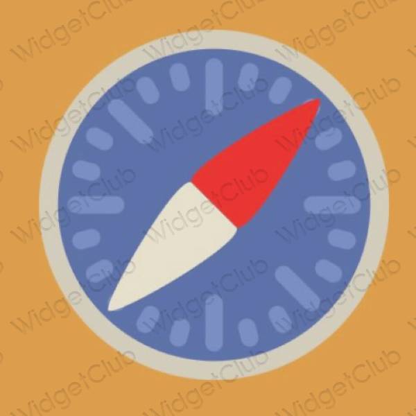 Aesthetic brown Safari app icons