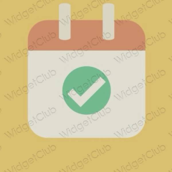 Aesthetic orange Calendar app icons