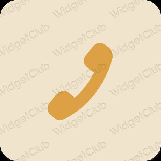 Esthétique beige Phone icônes d'application