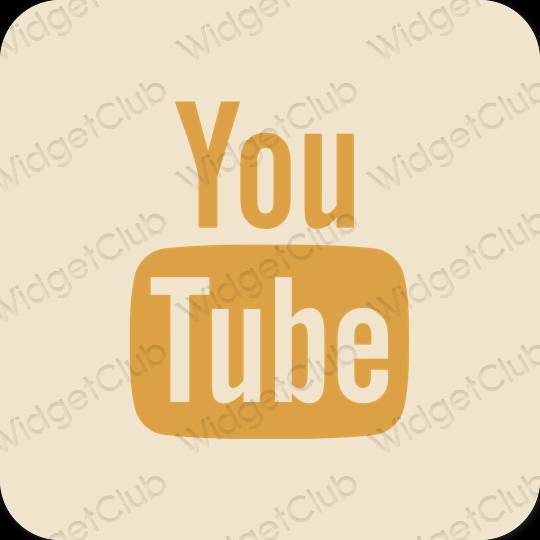 Estetický béžový Youtube ikony aplikací