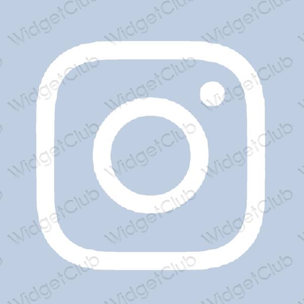 Aesthetic pastel blue Instagram app icons