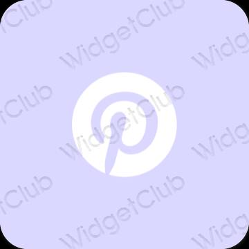 Esteetiline pastelne sinine Pinterest rakenduste ikoonid