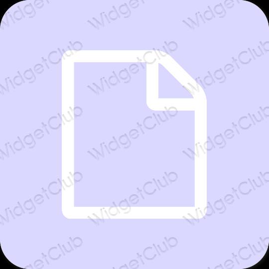 Esthétique mauve Files icônes d'application