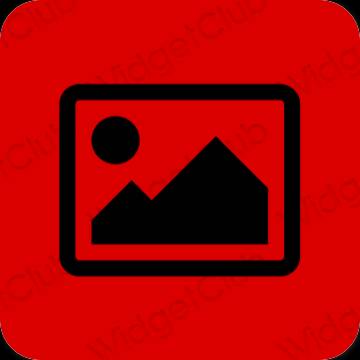 Esthétique rouge Photos icônes d'application