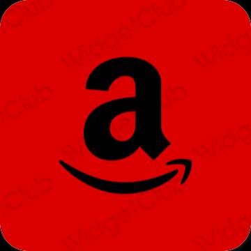Естетичен червен Amazon икони на приложения