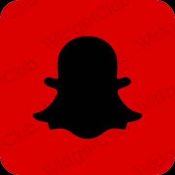 Estetický Červené snapchat ikony aplikací