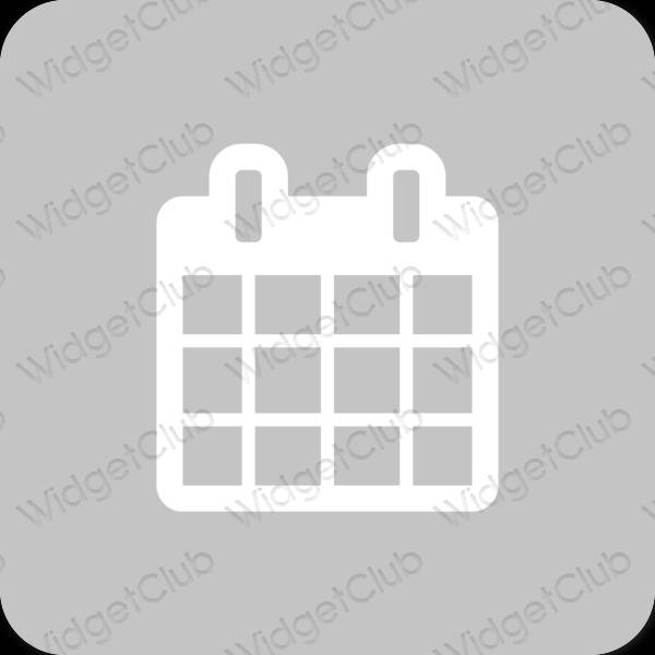 Estetické sivá Calendar ikony aplikácií
