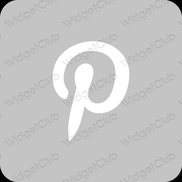 Estetisk grå Pinterest app ikoner