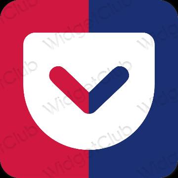 Stijlvol paars Pocket app-pictogrammen