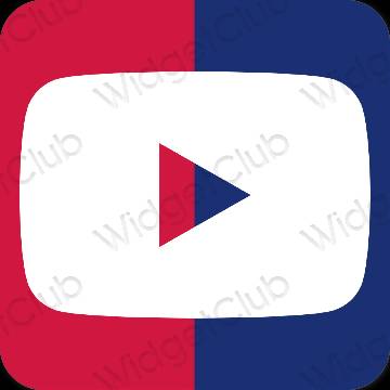 جمالي النيون الوردي Youtube أيقونات التطبيق