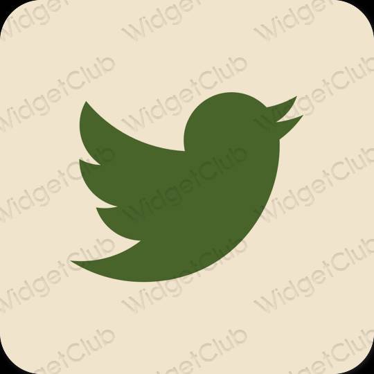 Estetisk beige Twitter app ikoner