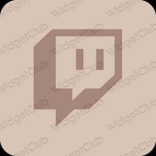 Estetisk beige Twitch app ikoner