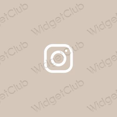 Αισθητικός μπεζ Instagram εικονίδια εφαρμογών