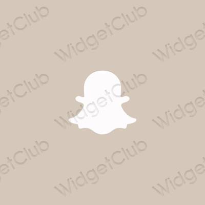 Stijlvol beige snapchat app-pictogrammen