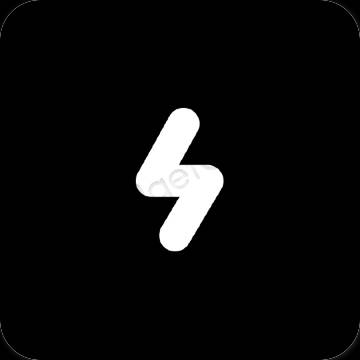 Естетичен черен CapCut икони на приложения