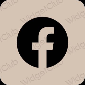Естетичен бежово Facebook икони на приложения