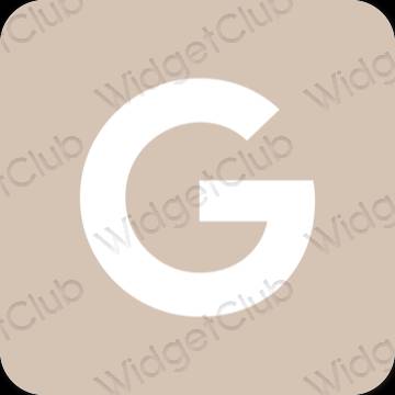 Esthétique beige Google icônes d'application