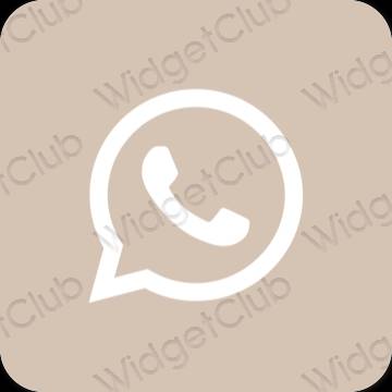Estetyka beżowy WhatsApp ikony aplikacji