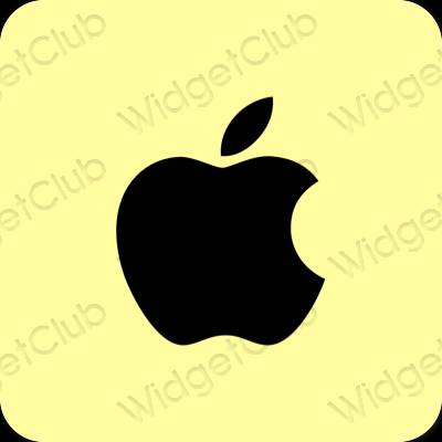 زیبایی شناسی رنگ زرد Apple Store آیکون های برنامه
