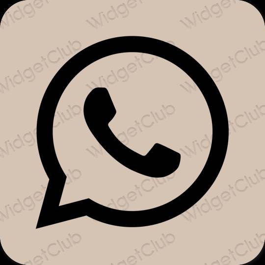 Ästhetisch Beige WhatsApp App-Symbole