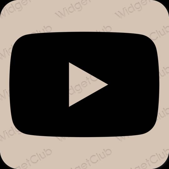 Estético beige Youtube iconos de aplicaciones