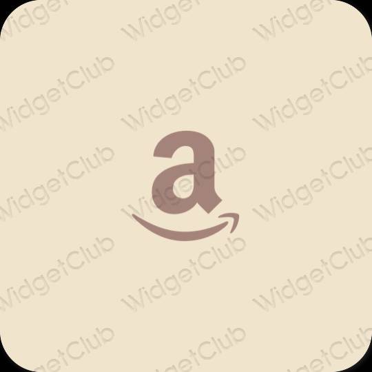 Естетичен бежово Amazon икони на приложения