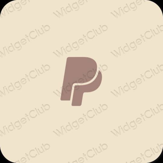Estetic bej Paypal pictogramele aplicației