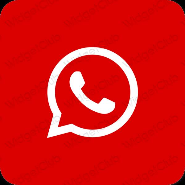 Thẩm mỹ màu đỏ WhatsApp biểu tượng ứng dụng