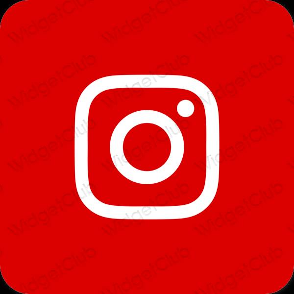 Ესთეტიური წითელი Instagram აპლიკაციის ხატები