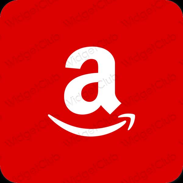 Esteettinen punainen Amazon sovelluskuvakkeet