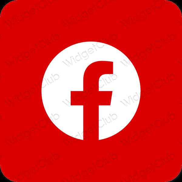 Естетски црвена Facebook иконе апликација