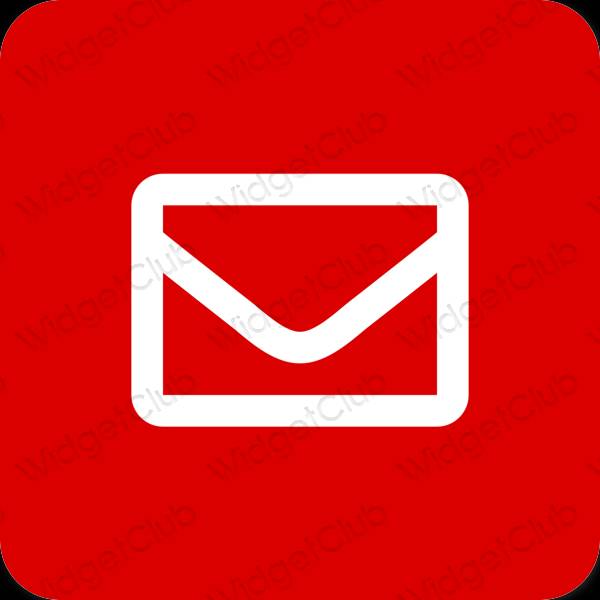 Estetis merah Mail ikon aplikasi