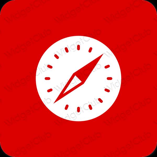 Estetski Crvena Safari ikone aplikacija