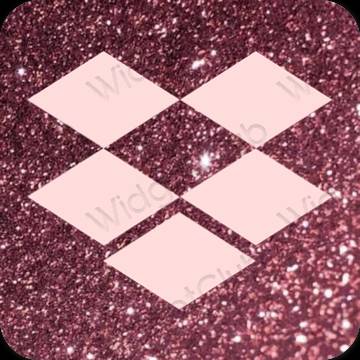 Esteettinen pastelli pinkki Dropbox sovelluskuvakkeet