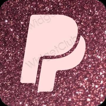 Αισθητικός παστέλ ροζ Paypal εικονίδια εφαρμογών
