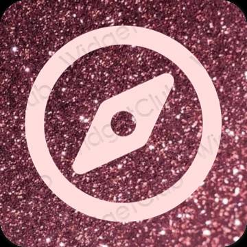 Aesthetic pink Safari app icons