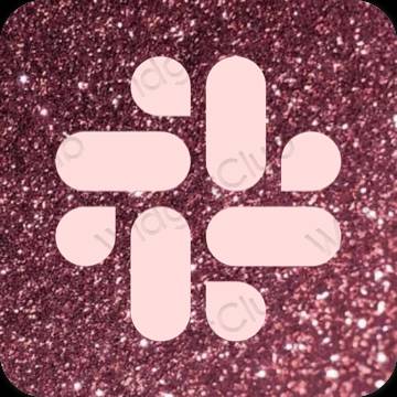 Estético rosa pastel Slack iconos de aplicaciones