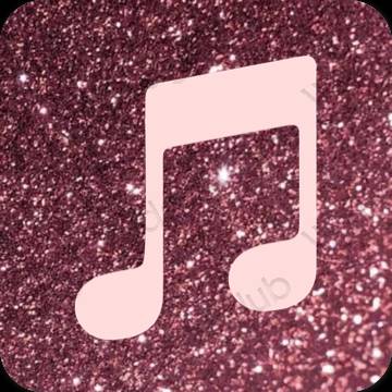 Estético rosa pastel Music iconos de aplicaciones