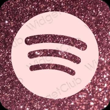 Esteetiline roosa Spotify rakenduste ikoonid
