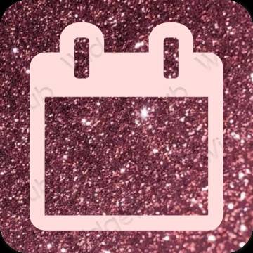 Αισθητικός παστέλ ροζ Calendar εικονίδια εφαρμογών