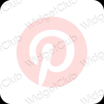 Esteetiline pastelne roosa Pinterest rakenduste ikoonid