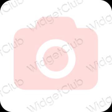 Estetyka pastelowy róż Camera ikony aplikacji