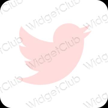 Estético rosa Twitter iconos de aplicaciones