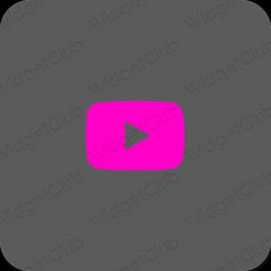 Естетичен сиво Youtube икони на приложения