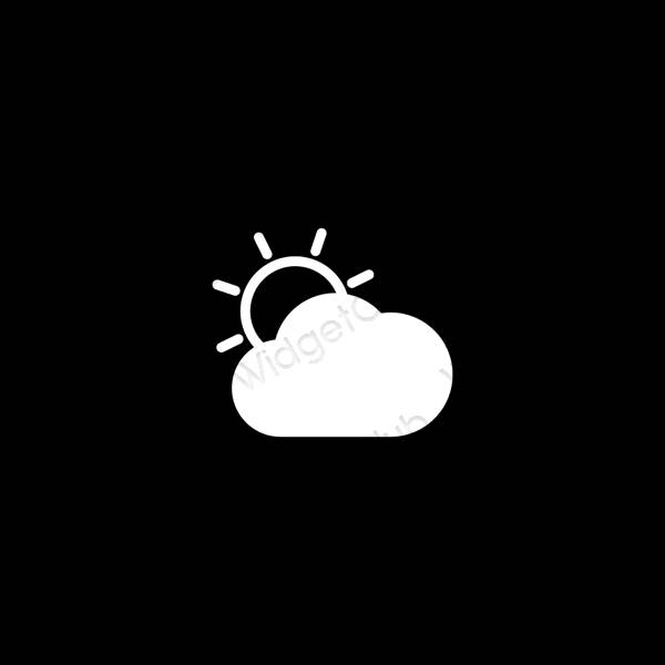 Estetyka czarny Weather ikony aplikacji