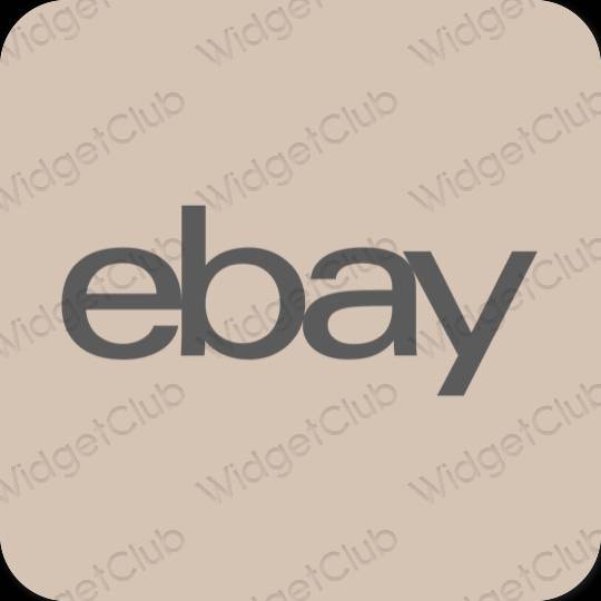 Estetinis smėlio spalvos eBay programėlių piktogramos
