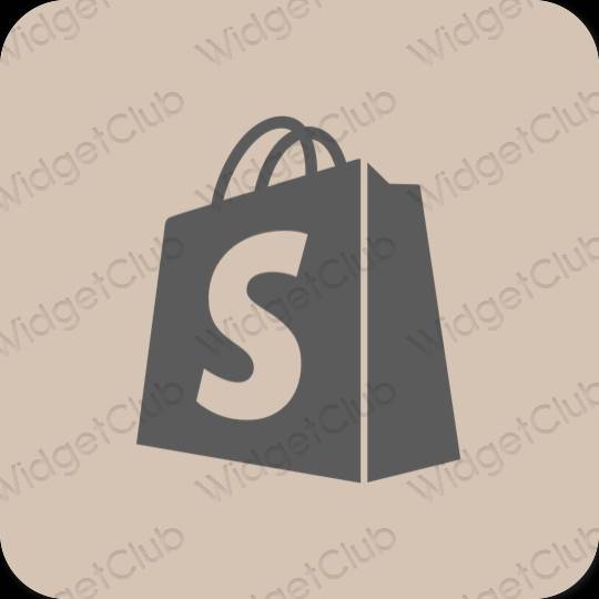 Estetyka beżowy Shopify ikony aplikacji